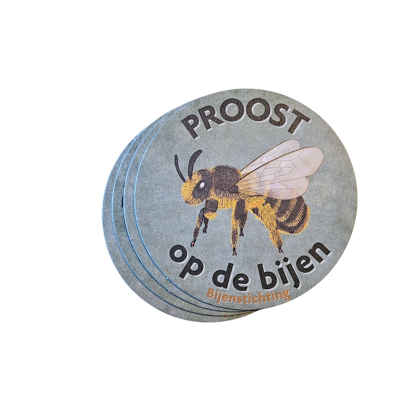 4x Honingblond bier + 4 bierviltjes “Proost op de bijen”