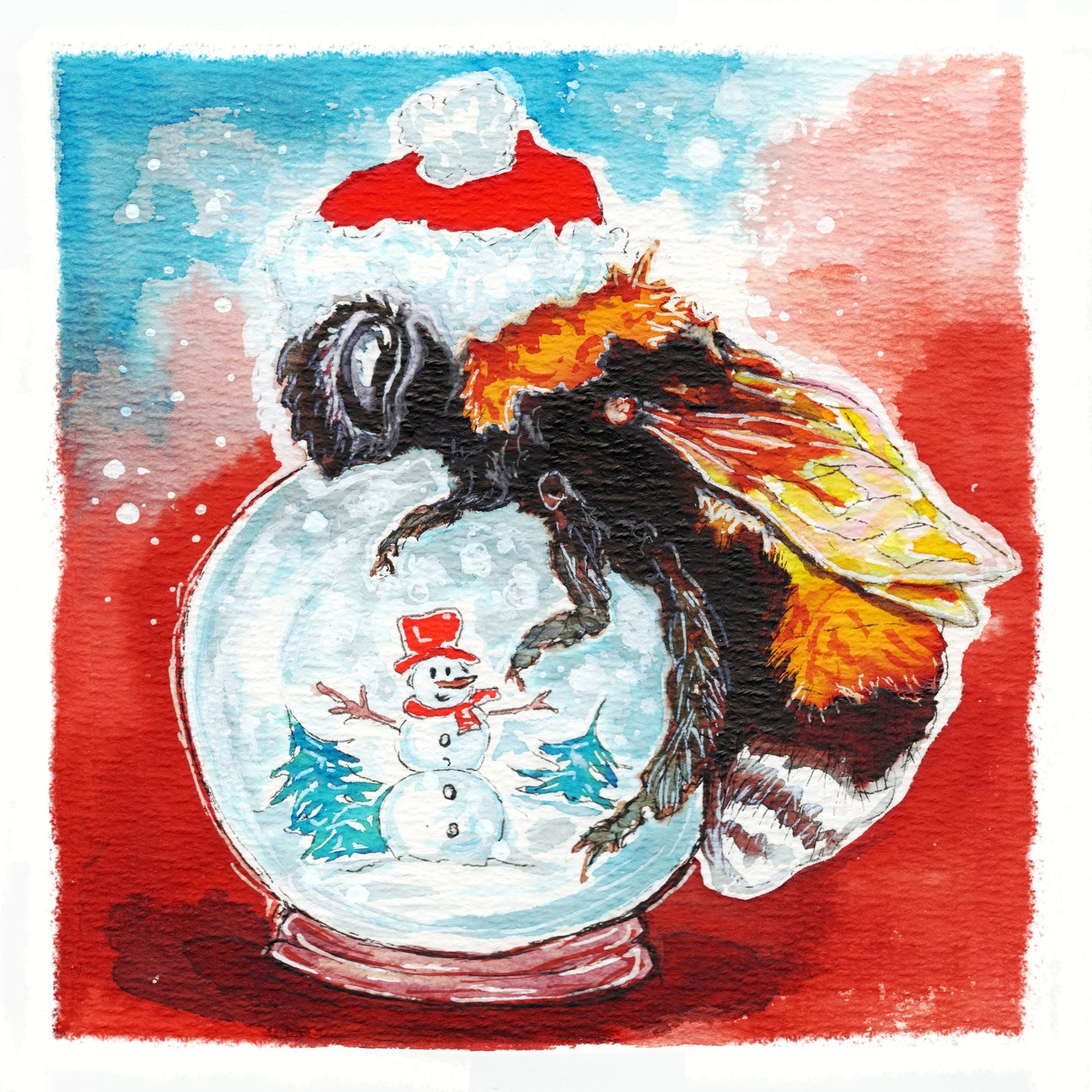 Kerstkaarten Hommelafbeeldingen 8 stuks
