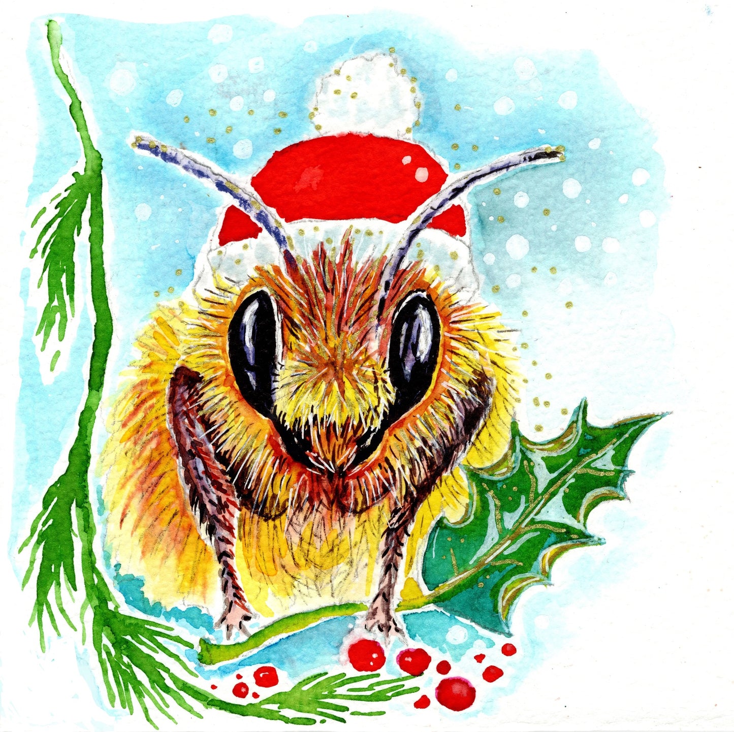 Kerstkaarten Hommelafbeeldingen 8 stuks