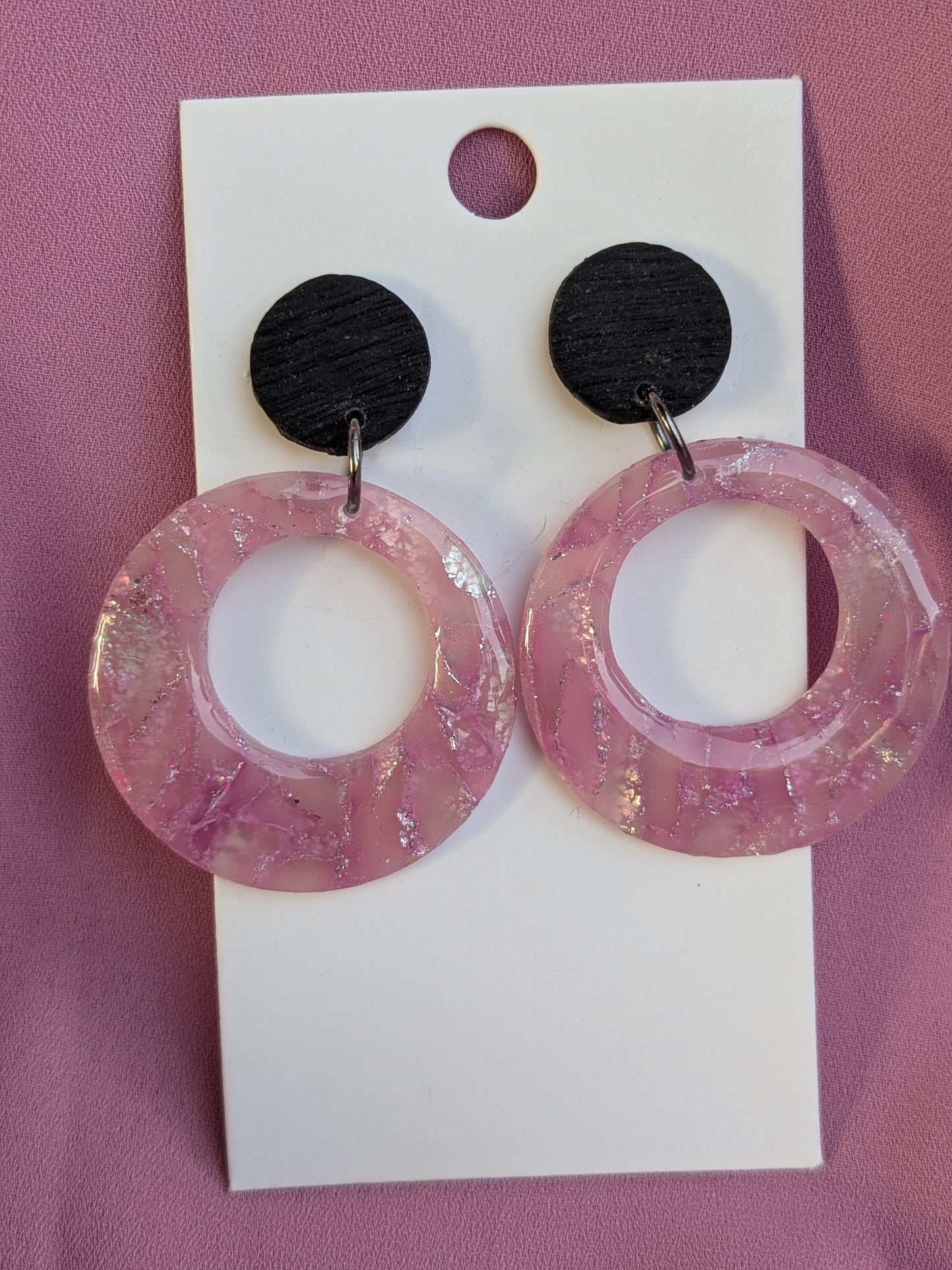 Oorbellen 'roze & rond'