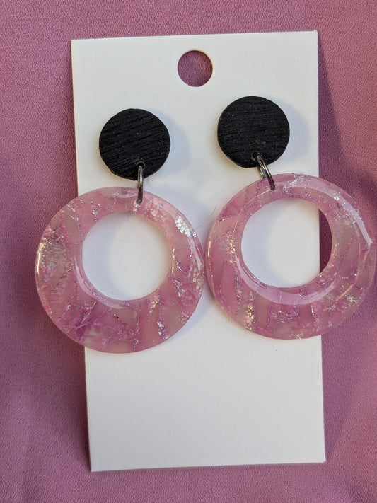Oorbellen 'roze & rond'