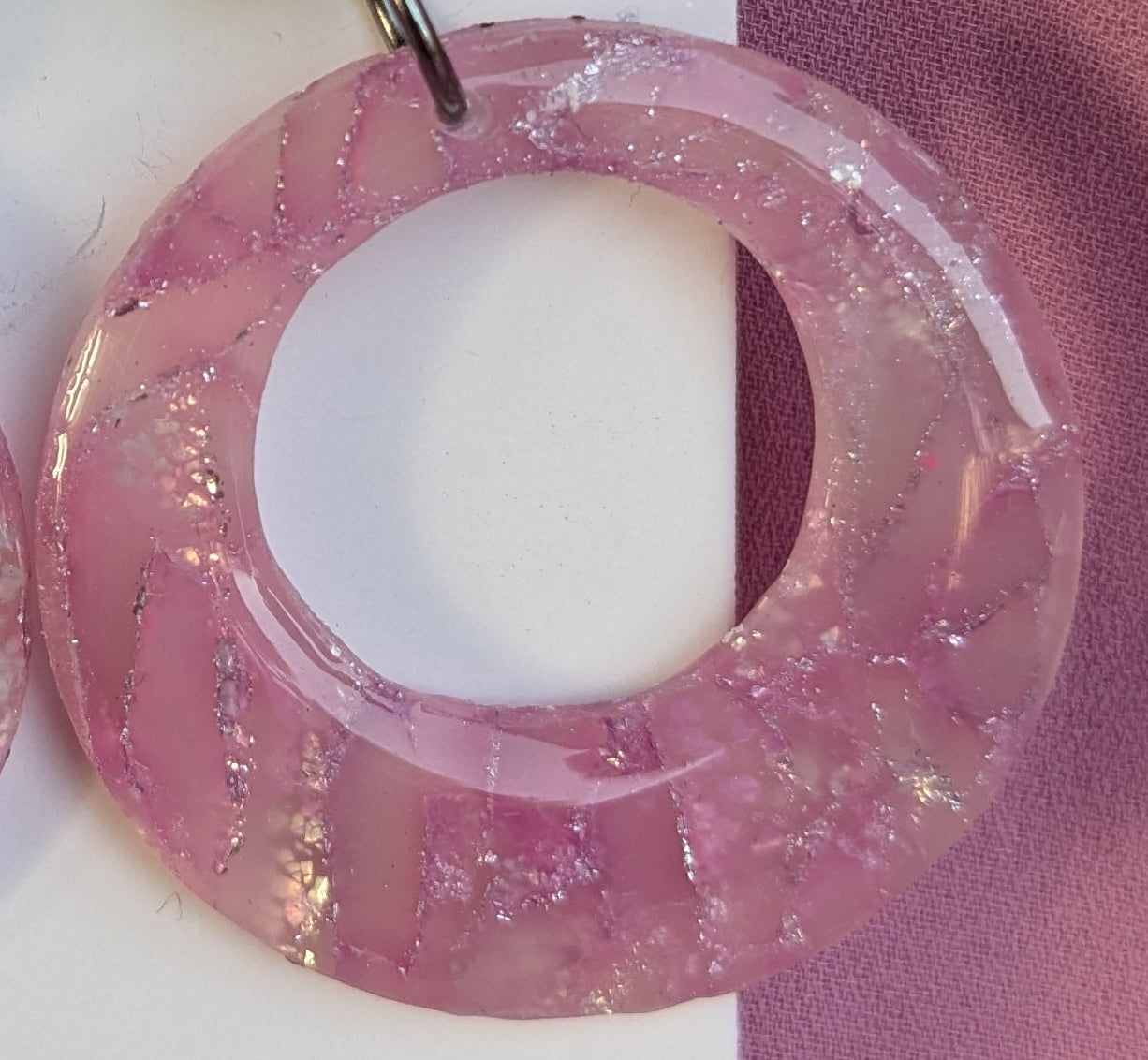 Oorbellen 'roze & rond'