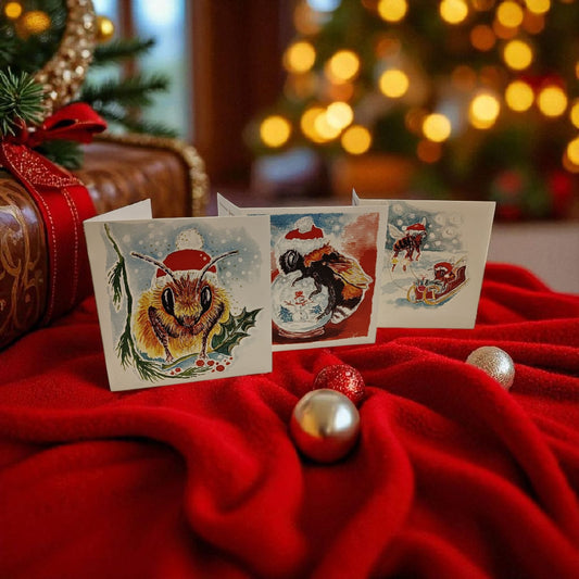 Kerstkaarten Hommelafbeeldingen 8 stuks